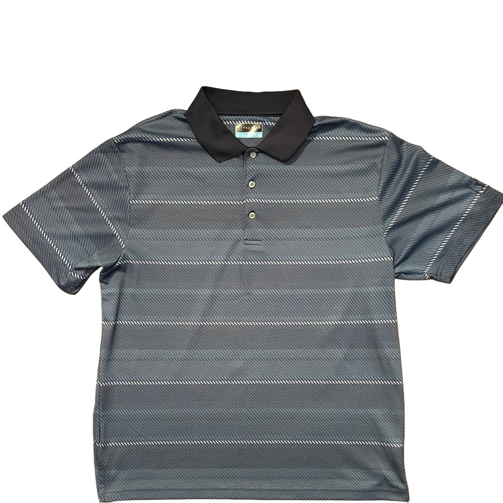 PGA Tour Blue Striped Polo Shirt XL